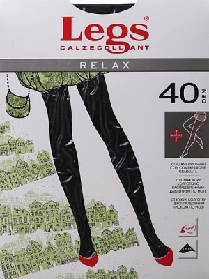 Колготки женские Legs 301 RELAX 40 den nero р. 5 черный 