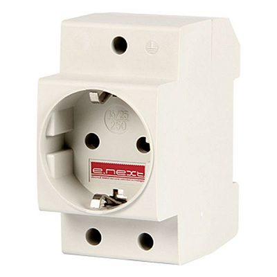 Розетка на DIN-рейку с заземлением (e.socket.pro.din.tms) L+N+PE без шторок серый s004002