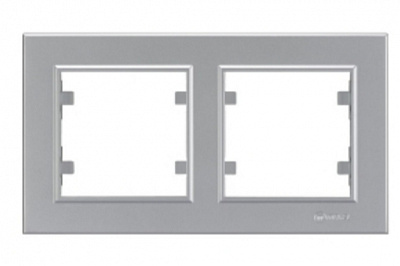 Рамка двомісна Makel Karea горизонтальна срібло 56065702