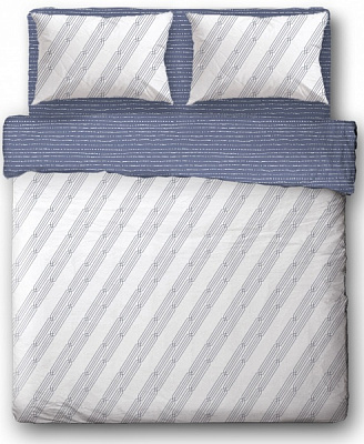 Комплект постільної білизни Laconic 2,0 біло-синій Ibodo