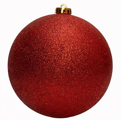 Куля новорічна 15 см глітер червона d 150 мм червоний 033980