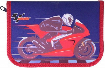 Пенал 1 відворот Motobike 99108 CLASS синій із червоним
