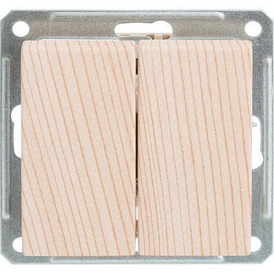 Вимикач подвійний W-59 VS516-252-7-86 сосна