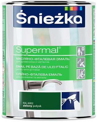 Эмаль Sniezka масляно-фталевая Supermal зелений глянец 0,8л