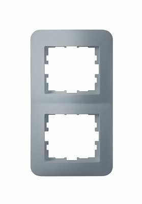 Рамка двухместная Hausmark Luno вертикальная алюминий/серебро 709-4300-152