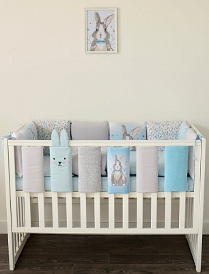 Захист на дитяче ліжко Summer Bunny blue Baby Veres в асортименті