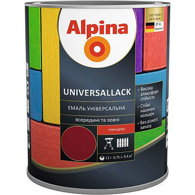 Емаль алкідна Alpina Universallack зелений глянець 0.75л