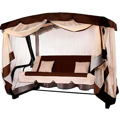 Качели с навесом Indigo Тиффани коричневая 2180х1800х1385 мм 