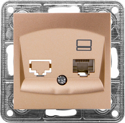 Розетка компьютерная LXL Tesla TLXL3615A бронзовый 8536699090