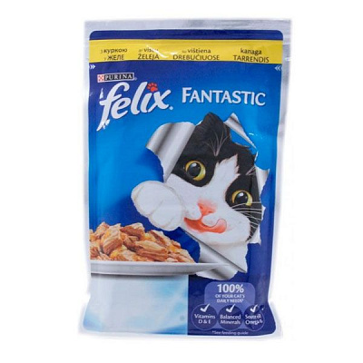 Корм Felix Fantastic с курицей в желе 100 г