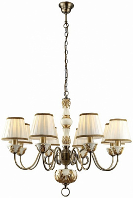 Люстра підвісна Arte Lamp BENESSERE 8xE14 білий із золотистим A9570LM-8WG