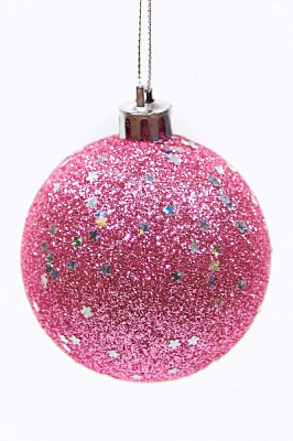 Шар новогодний Зоряне сяйво d 100 мм розовый 3109