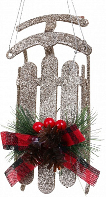 Декоративная подвеска Сани с декором 16x6x5 см бронзовый LD21031