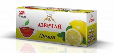 Чай черный Azercay с ароматом лимона в конверте 25 шт. г1,8 