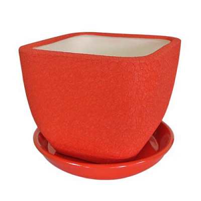 Горшок керамический Ориана-Запорожкерамика Ноктюрн №1 шелк круглый 11,5л красный 