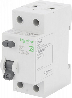 Дифференциальное реле  Schneider Electric EASY 9 2Р 25 А 30 мА AC EZ9R34225
