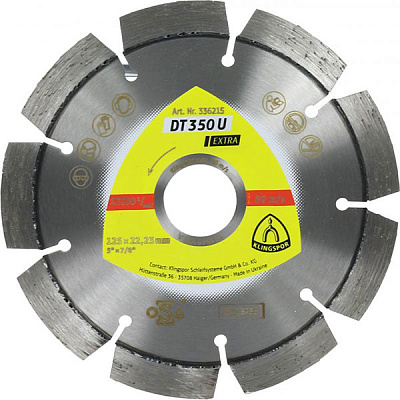 Диск алмазний відрізний Klingspor 1A1RSS Extra DT350U 125x2,4x22,2 універсальний