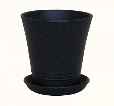 Горщик керамічний Оріана-Запоріжкераміка Модерн крошка круглий 1 л чорний (068-1-023)