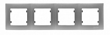 Рамка чотиримісна Makel Lillium Natural Kare горизонтальна срібло 32065704