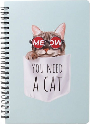 Блокнот Сучасні коти у моді 21x15 см