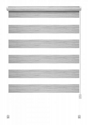 Ролета день-ночь Gardinia Мини Зебра шелк 61,5x140 см стальная серая 