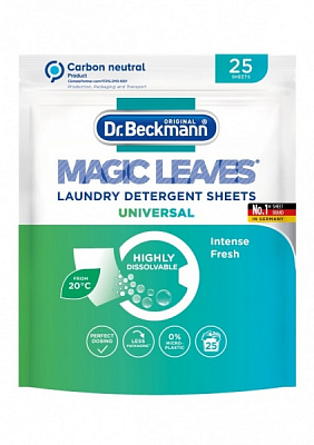Серветки для машинного прання Dr. Beckmann Magic Leaves для прання універсальні 25 шт.