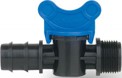 Кран кульовий штуцер зовнішній під гумовий шланг 16 x ? 