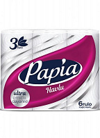 Бумажные полотенца PAPIA трехслойная 6 шт.