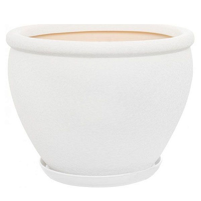 Горшок керамический Ориана-Запорожкерамика Вьетнам №1 шелк круглый 18л белый (011-1-077) 