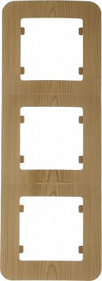 Рамка трехместная Makel Lillium Natural вертикальная дуб