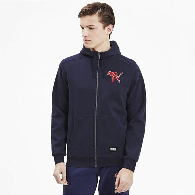 Джемпер Puma ATHLETICS FZ Hoodie 58345806 р. XL синий