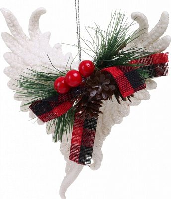 Декоративная подвеска Крылья 13x11x4 см белый LD21037