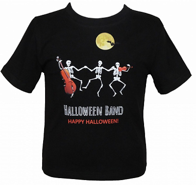 Футболка для дівчаток/для хлопчиків WP Merchandise Halloween Скелети р.152-158 чорний 22158