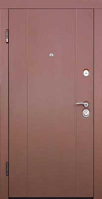 Дверь входная Abwehr АП1-386 096Л (RAL8017+)(V)(ТО) Kale257/Kale252 коричневый 2050x960мм левая