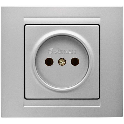 Розетка без заземлення Gunsan Moderna без шторок срібний MD 29 15 113