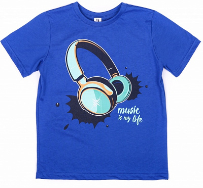 Футболка для мальчиков Luna Kids Music р.128 темно-синий 
