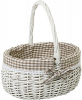 Корзинка плетеная с текстилем 37х31х19/41 см EBE18-3-1 