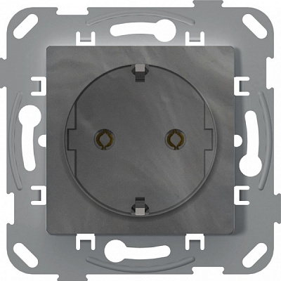 Розетка с заземлением Plank Electrotechnic Classic/Nordic IP20 базальт PLK0510731