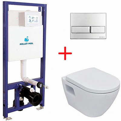 Комплект Koller Pool інсталяційна система Dune 1200SL з кнопкою Neon та ROUND ARC унітаз з сидінням Softclose
