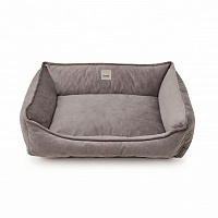 Лежак PETBED Velor Комфорт S 60x45x21 см темно-сірий