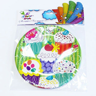 Тарелки бумажные Party House «Кексы» 180 мм 6 шт.