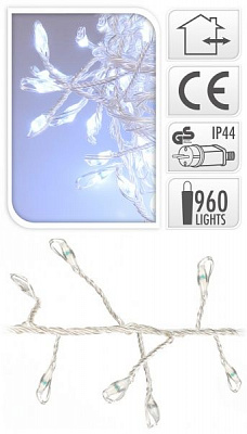 Электрогирлянда холодный белый встроенный светодиод (LED) 960 ламп 9 м