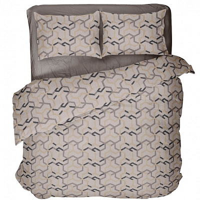 Комплект постільної білизни 2,0 Vibe бежево-коричневий UP! (Underprice)