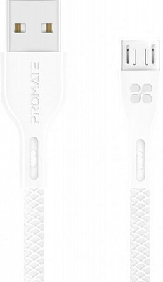 Кабель Promate USB – microUSB 1,2 м білий (powerbeam-m.white)