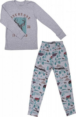 Піжама для хлопчиків Фламінго р.140 сірий 000-010