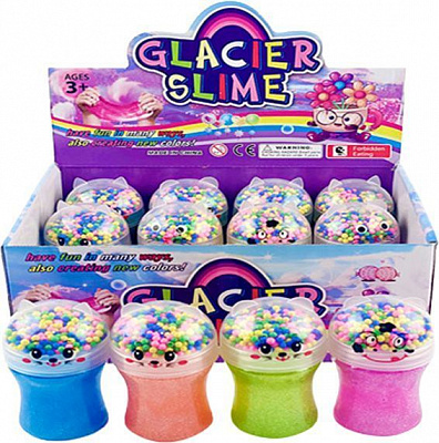 Пластична маса желе-слайм з кульками Котик райдужний