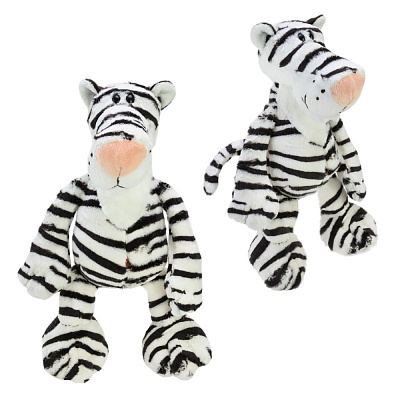 Мягкая игрушка Shantou Тигр 22 см белый с черным E8208