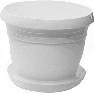 Горщик Оранжерея для квітів «Перлина» круглий 2,5л білий