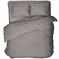 Комплект постельного белья Home Stylish Rhomb семейный серый с узором La Nuit 