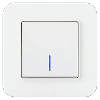 Вимикач одноклавішний Gunsan RADIUS з підсвіткою 10 А 250В білий 01 37 93 00 100 102